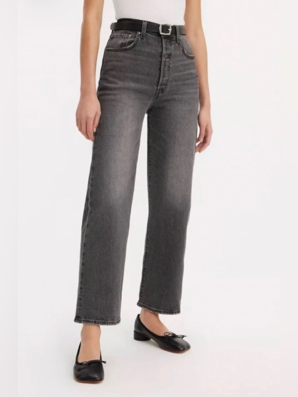 Levi's Women’s Charcoal Slim Straight ankle Jeans